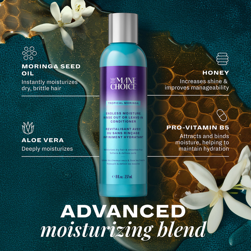 Tropical Moringa Sweet Oil & Honey Endless Moisture Rinse Out or Leave-In Conditioner